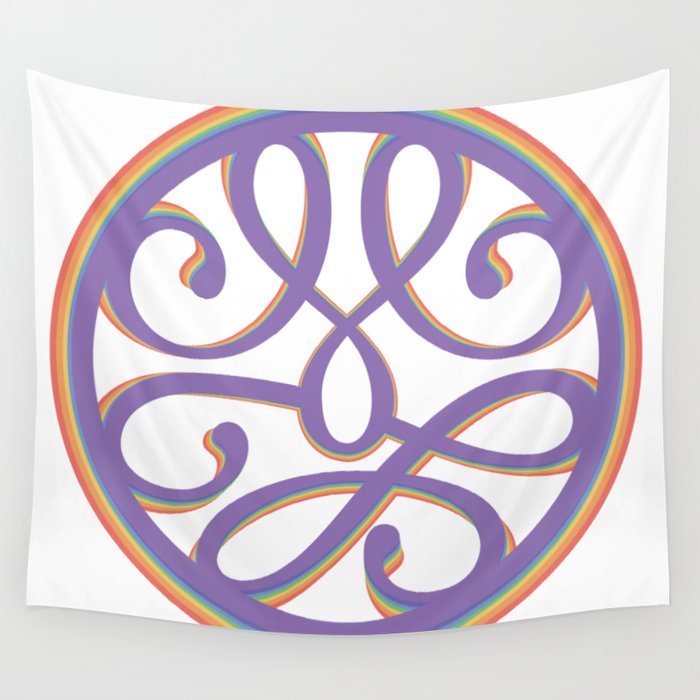 Rainbow mandala swoosh Wall Tapestry by Sea of Grace